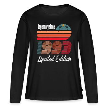 30. Geburtstag Jahrgang 1993 Legendary Since 1993 - Frauen Premium Bio Langarmshirt - Schwarz - Vorne - Julia (174cm)