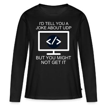 Cybersécurité - Informaticien de sécurité informatique - T-shirt manches longues Premium bio Femme - noir - Devant - Julia (174cm)