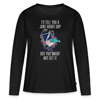Cybersecurity - IT-Sicherheit Informatiker - Frauen Premium Bio Langarmshirt - Schwarz - Vorne - Julia (174cm)