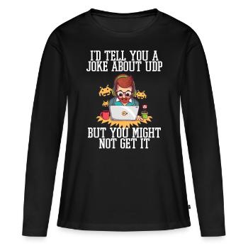 Cybersécurité - Informaticien de sécurité informatique - T-shirt manches longues Premium bio Femme - noir - Devant - Julia (174cm)