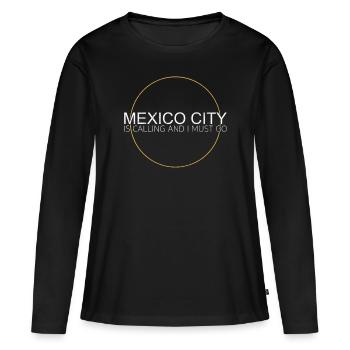 Citation de Mexico - T-shirt manches longues Premium bio Femme - noir - Devant - Julia (174cm)