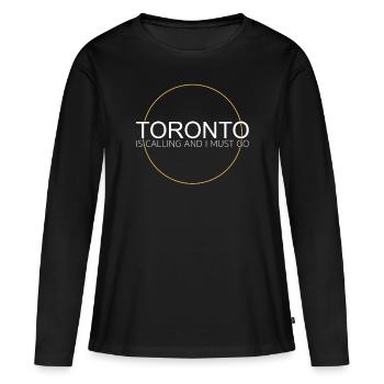 Citation de Toronto - T-shirt manches longues Premium bio Femme - noir - Devant - Julia (174cm)