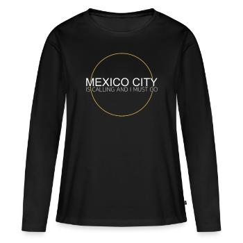 Citation de Mexico - T-shirt manches longues Premium bio Femme - noir - Devant - Julia (174cm)