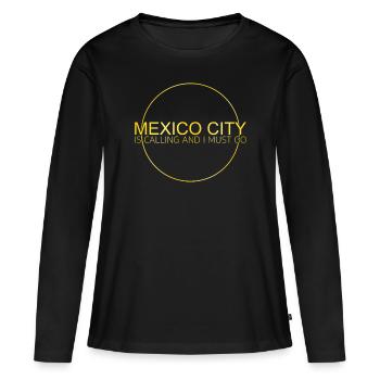 Citation de Mexico - T-shirt manches longues Premium bio Femme - noir - Devant - Julia (174cm)