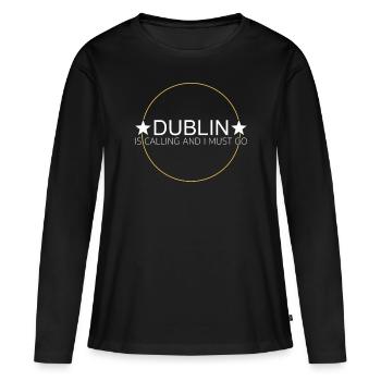 Dicton de Dublin - T-shirt manches longues Premium bio Femme - noir - Devant - Julia (174cm)