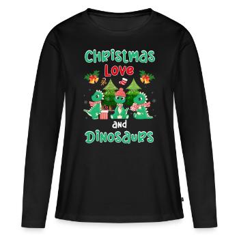Ce garçon aime les dinosaures enfants garçon garçon Dino - T-shirt manches longues Premium bio Femme - noir - Devant - Julia (174cm)