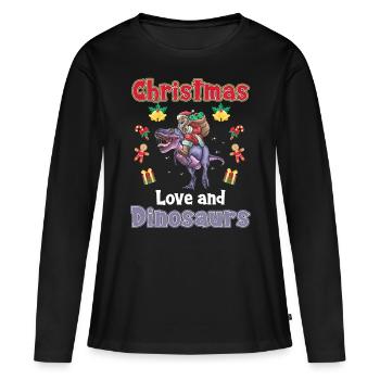 Ce garçon aime les dinosaures enfants garçon garçon Dino - T-shirt manches longues Premium bio Femme - noir - Devant - Julia (174cm)