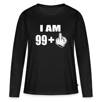100e anniversaire - T-shirt manches longues Premium bio Femme - noir - Devant - Julia (174cm)