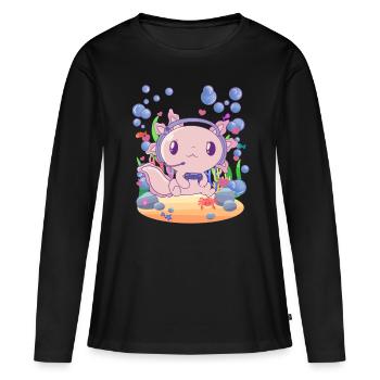 Axolotl gambles underwater - Women's Premium Organic Long Sleeve Shirt - black - Front - Julia (174cm)