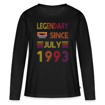 30e anniversaire de Legendary Since July né en 1993 - T-shirt manches longues Premium bio Femme - noir - Devant - Julia (174cm)