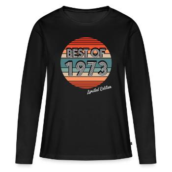 50th birthday born 1973 Best of 1973 - Women's Premium Organic Long Sleeve Shirt - black - Front - Julia (174cm)