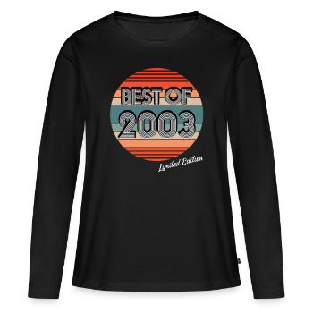 20. Geburtstag Jahrgang 2003 Best of 2003 - Frauen Premium Bio Langarmshirt - Schwarz - Vorne - Julia (174cm)