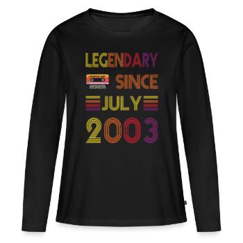 20th birthday of Legendary Since July 2003 - Women's Premium Organic Long Sleeve Shirt - black - Front - Julia (174cm)