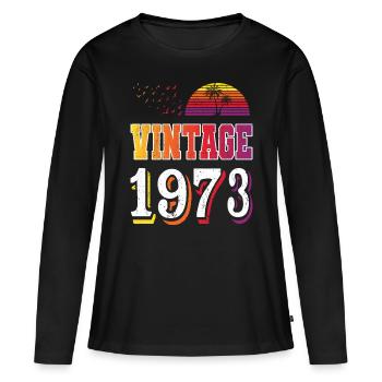 60th birthday vintage 1963 born 1963 - Women's Premium Organic Long Sleeve Shirt - black - Front - Julia (174cm)