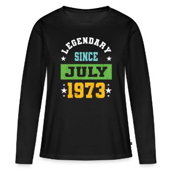 50e anniversaire de Legendary Since July né en 1973 - T-shirt manches longues Premium bio Femme - noir - Devant - Julia (174cm)