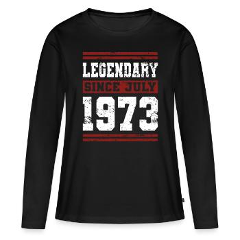 50e anniversaire de Legendary Since July né en 1973 - T-shirt manches longues Premium bio Femme - noir - Devant - Julia (174cm)