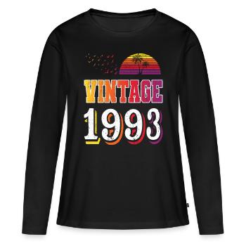 30th birthday vintage 1993 born 1993 - Women's Premium Organic Long Sleeve Shirt - black - Front - Julia (174cm)