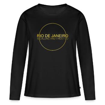 Citation de Rio de Janeiro - T-shirt manches longues Premium bio Femme - noir - Devant - Julia (174cm)