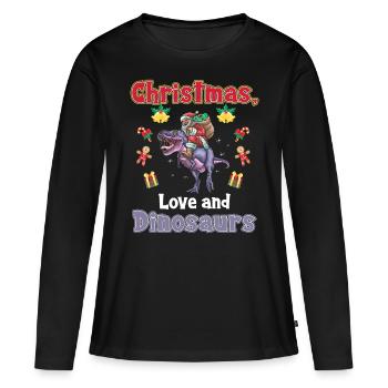 Ce garçon aime les dinosaures enfants garçon garçon Dino - T-shirt manches longues Premium bio Femme - noir - Devant - Julia (174cm)