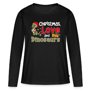 Ce garçon aime les dinosaures enfants garçon garçon Dino - T-shirt manches longues Premium bio Femme - noir - Devant - Julia (174cm)