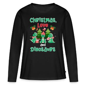 Ce garçon aime les dinosaures enfants garçon garçon Dino - T-shirt manches longues Premium bio Femme - noir - Devant - Julia (174cm)