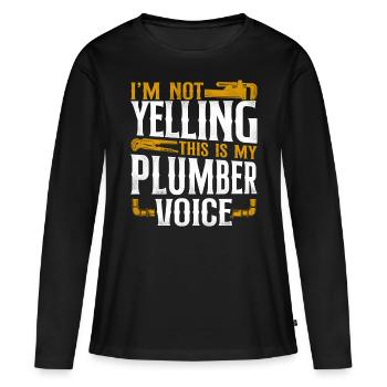 Plombier de plomberie vintage je ne suis pas - T-shirt manches longues Premium bio Femme - noir - Devant - Julia (174cm)