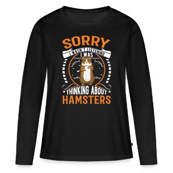 Hamster Hamster Roue Golden Hamster Hamster - T-shirt manches longues Premium bio Femme - noir - Devant - Julia (174cm)