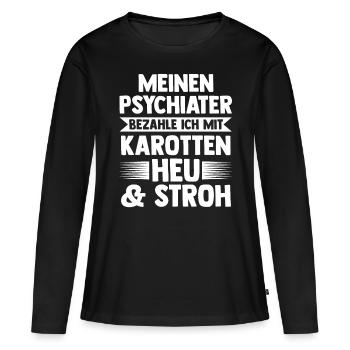 Reiten Reiter Pferd Pferde - Frauen Premium Bio Langarmshirt - Schwarz - Vorne - Julia (174cm)