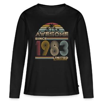 40th Anniversary Awesome Since 1983 Limited Edition - T-shirt manches longues Premium bio Femme - noir - Devant - Julia (174cm)