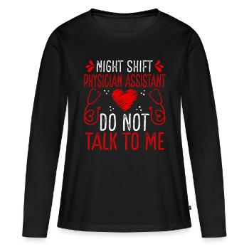 Adjoint au médecin de nuit Ne me parlez plus - T-shirt manches longues Premium bio Femme - noir - Devant - Julia (174cm)