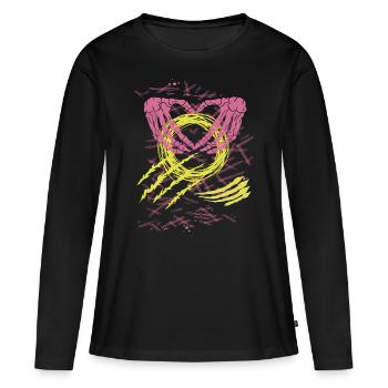 My Design - Frauen Premium Bio Langarmshirt - Schwarz - Vorne - Julia (174cm)