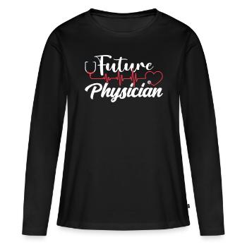 Futur Médecin Profession Médecin Médecine - T-shirt manches longues Premium bio Femme - noir - Devant - Julia (174cm)