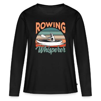 Ruder Flüsterer Ruderboot Rudern Ruderer - Frauen Premium Bio Langarmshirt - Schwarz - Vorne - Julia (174cm)