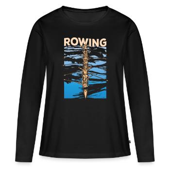 Aviron Aviron Aviron Aviron - T-shirt manches longues Premium bio Femme - noir - Devant - Julia (174cm)