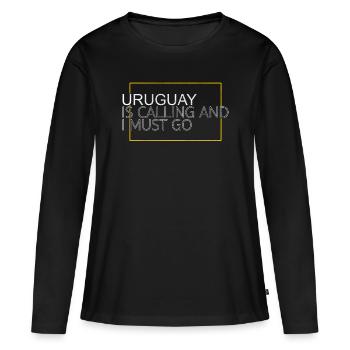 Uruguay Dicton - T-shirt manches longues Premium bio Femme - noir - Devant - Julia (174cm)