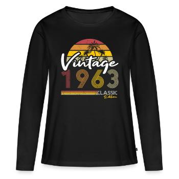 60th Anniversary Vintage 1963 Classic Edition - Women's Premium Organic Long Sleeve Shirt - black - Front - Julia (174cm)