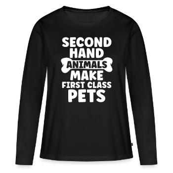 Animal Rescue Second Hand Adoption Animal Rescuer - Frauen Premium Bio Langarmshirt - Schwarz - Vorne - Julia (174cm)