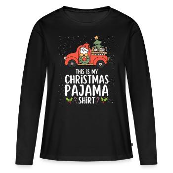 Pyjama de Noël Pyjama Chemise de nuit - T-shirt manches longues Premium bio Femme - noir - Devant - Julia (174cm)