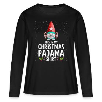 Pyjama de Noël Pyjama Chemise de nuit - T-shirt manches longues Premium bio Femme - noir - Devant - Julia (174cm)