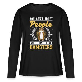 Hamster Hamster Roue Golden Hamster Hamster - T-shirt manches longues Premium bio Femme - noir - Devant - Julia (174cm)