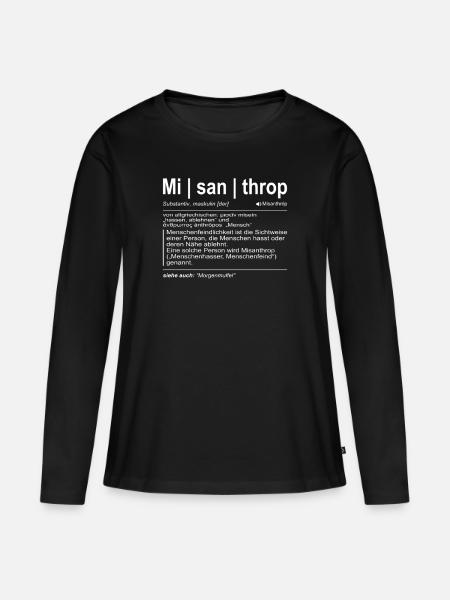 Misanthrop - Frauen Premium Bio Langarmshirt - Schwarz