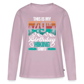 49 ans Randonnée Hommes Alpinisme Nature - T-shirt manches longues Premium bio Femme - rose poudré - Devant - Julia (174cm)