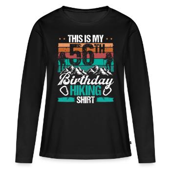 56 Year Old Hiking Men Mountain Climbing Nature - Frauen Premium Bio Langarmshirt - Schwarz - Vorne - Julia (174cm)