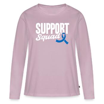 Équipe de soutien - T-shirt manches longues Premium bio Femme - rose poudré - Devant - Julia (174cm)