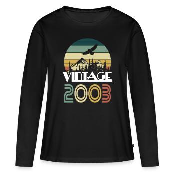 20ème anniversaire millésime 2003 millésime 2003 - T-shirt manches longues Premium bio Femme - noir - Devant - Julia (174cm)