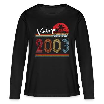20ème anniversaire millésime 2003 millésime 2003 - T-shirt manches longues Premium bio Femme - noir - Devant - Julia (174cm)