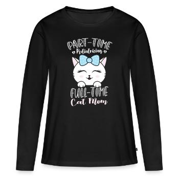 Teilzeit-kinderarzt Vollzeit-katzenmutter-kätzchen - Frauen Premium Bio Langarmshirt - Schwarz - Vorne - Julia (174cm)