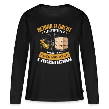 Profession de la logistique Suivi de la livraison - T-shirt manches longues Premium bio Femme - noir - Devant - Julia (174cm)