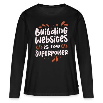 Créer des sites web est mon - T-shirt manches longues Premium bio Femme - noir - Devant - Julia (174cm)