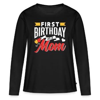 Premier anniversaire en tant que mère Party Mama Mami - T-shirt manches longues Premium bio Femme - noir - Devant - Julia (174cm)